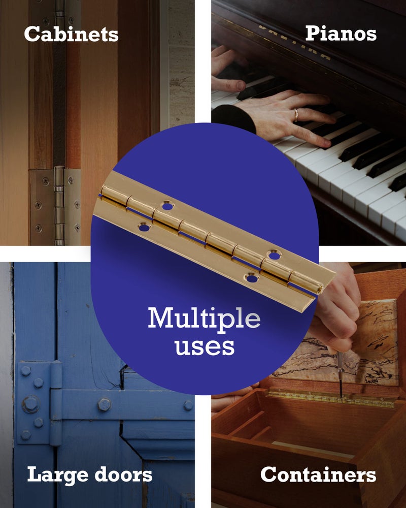 Hardware Essentials 851071 Continuous Pin 36" x 1-1/2" Brass - Image 5